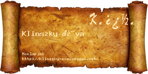 Klinszky Éva névjegykártya
