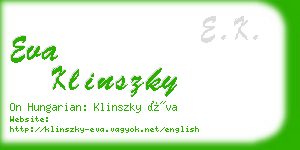 eva klinszky business card